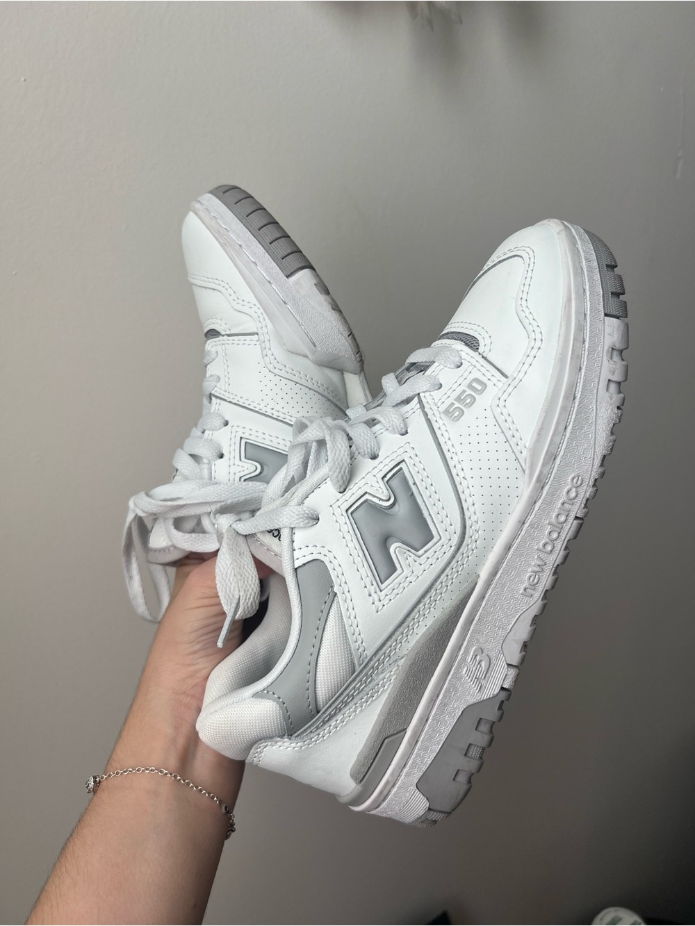 New Balance Women's 550 Retro Sneakers in White and Gray